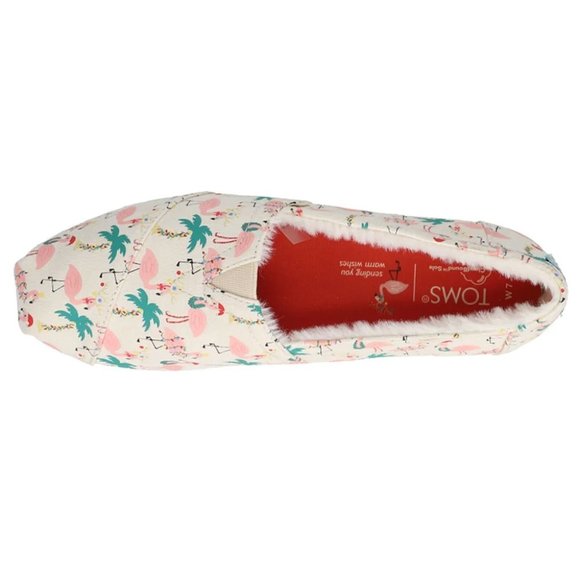 Toms Alpargata Holiday Flamingos Graphic Slip On Flats Womens - Picture 4 of 5